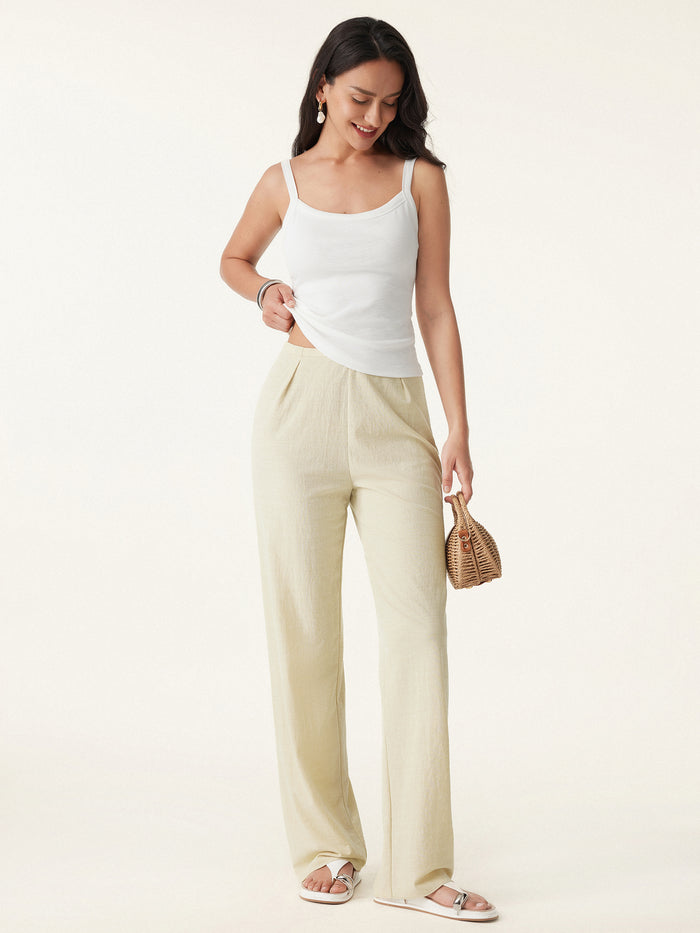 OGLmove Breathable Cotton-linen Straight Leg Pant
