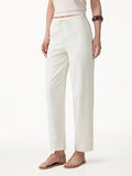 OGLmove Breathable Linen-Like Summer Travel Pants Regular Milk Cream Beige