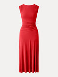 OGLmove Breezy Cooling Side Ruched Maxi Dress Red XS