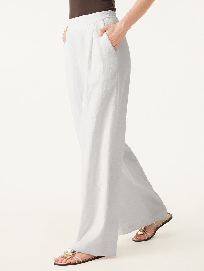 OGLmove Breezy Linen-Like Mid Rise Wide Leg Pant with Pockets