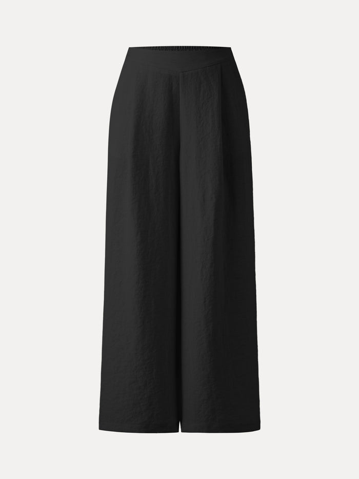 OGLmove Linen-Like Mid Rise Wide Leg Pant with Pockets