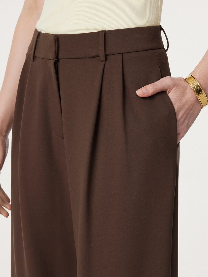 OGLmove 2Pcs Set Boatneck Relaxed Top & Wide Leg Pant with Pockets