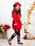 Burgundy Tulle Shoulder Long Sleeved Tunic by Kids Couture Mia Belle Girls
