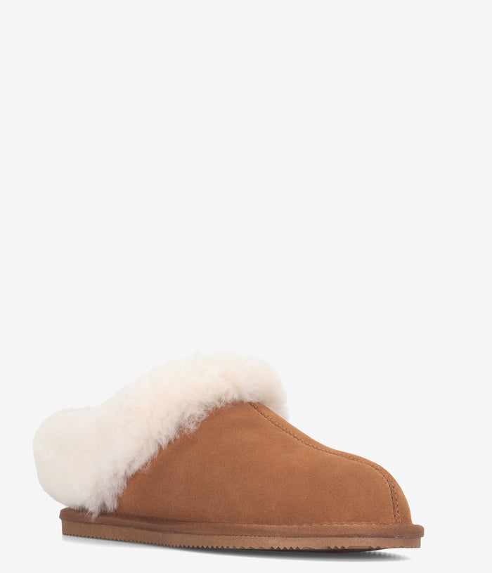 Burleigh Harriett Scuff Slipper - Chestnut