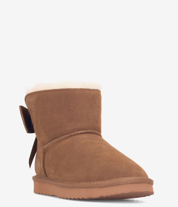 Burleigh Mini Ribbon Sheepskin Boot - Taupe