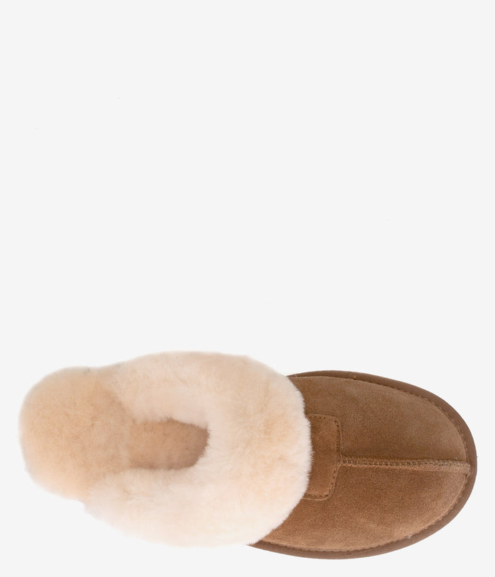 Burleigh Scuff Slide Sheepskin Slipper - Chestnut