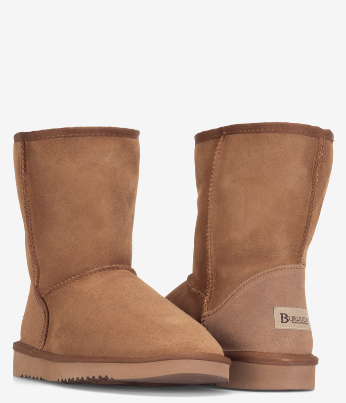 Burleigh Short Twinface Sheepskin Boot - CHESTNUT