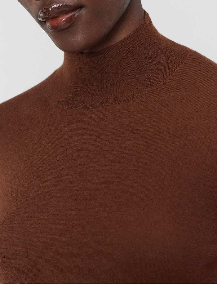 Brown Cashair High Neck Jumper - Joseph