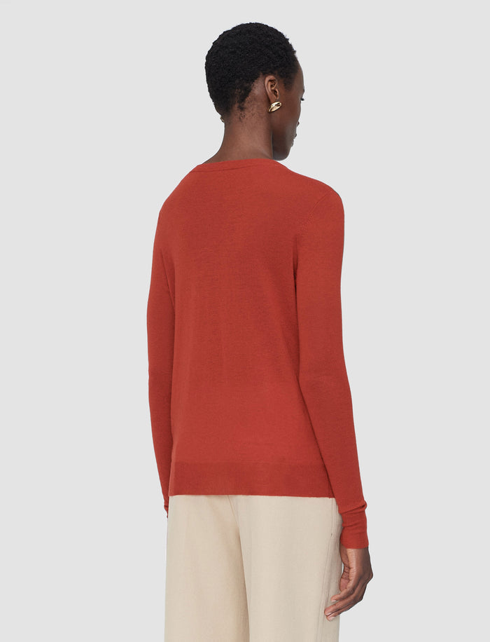 Red Cashair V Neck Jumper - Joseph
