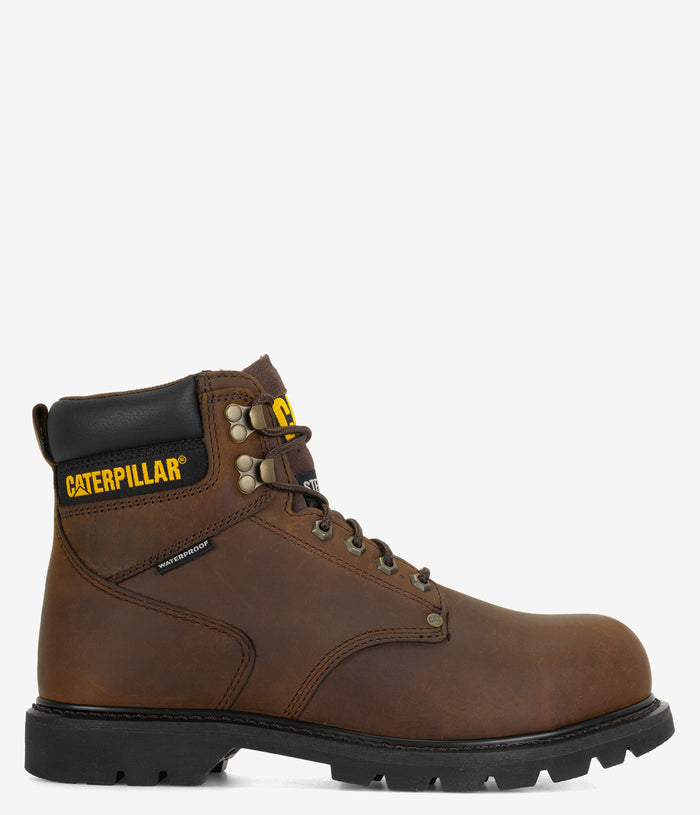 CAT Footwear Second Shift Steel Toe Waterproof Work Boot - Dark Brown
