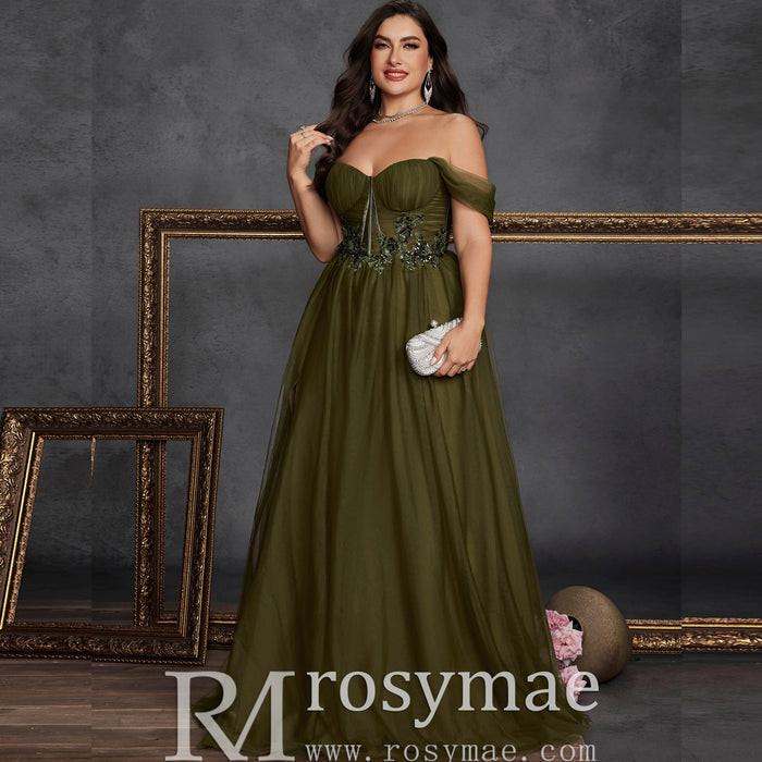 Charming Glamorous Elegant Women Plus Size Evening Gowns Prom Dresses - Rosymae