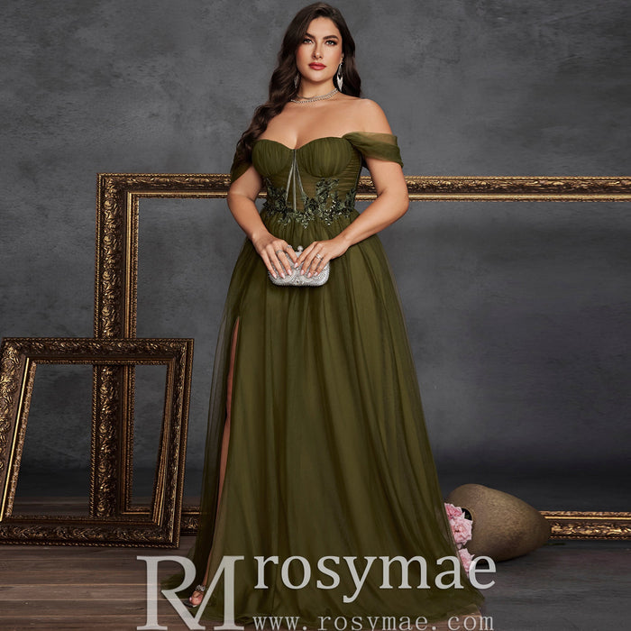 Charming Glamorous Elegant Women Plus Size Evening Gowns Prom Dresses - Rosymae