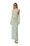 Cheryl Dress - Aqua Paisley