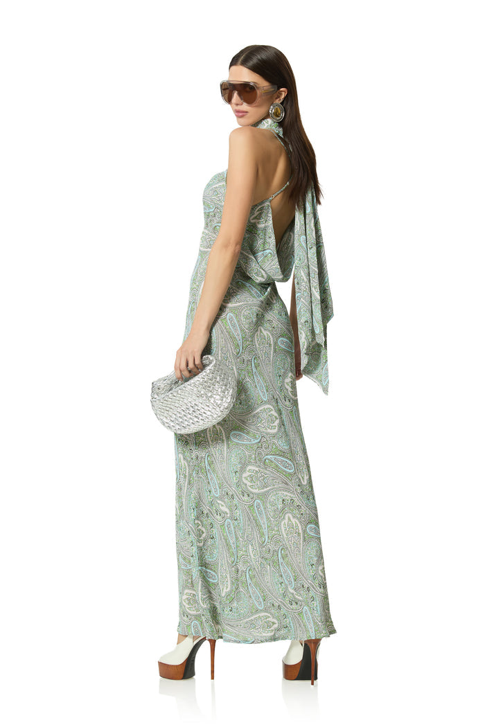Cheryl Dress - Aqua Paisley