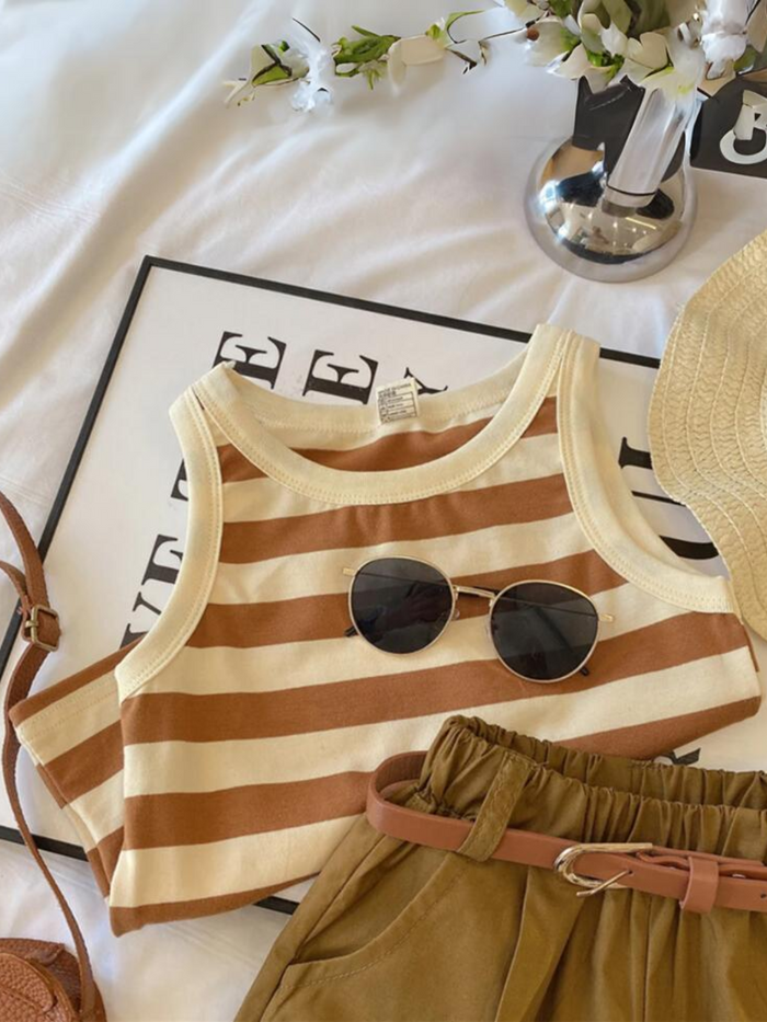Mia Belle Girls Stripes Short Set | Girls Spring Outfits