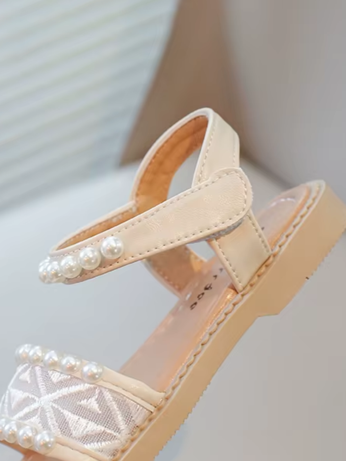 kids beach sandals pearl lace straps casual summer footwear