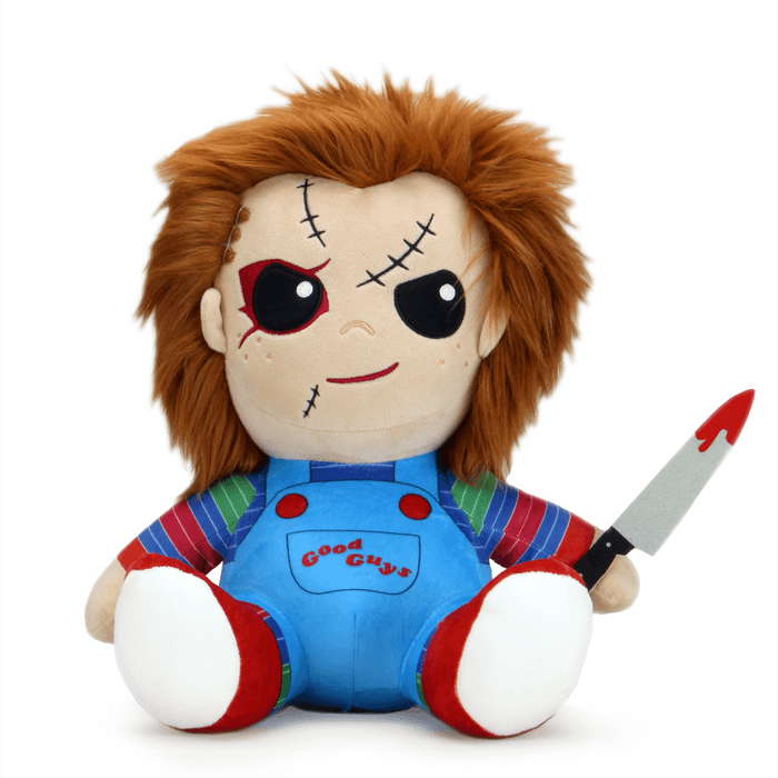 Chucky HugMe Vibrating 16-inch plush toy featuring a soft plush fabric and detailed Chucky character design.