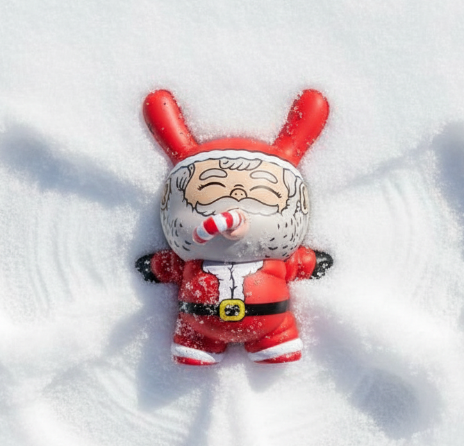 Chunky holiday Dunny vinyl figure by Alex Solis featuring a Santa-themed design with a festive, chunky Santa edition character.