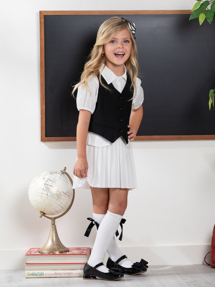 Classic Black Girls Vest by Kids Couture Mia Belle Girls