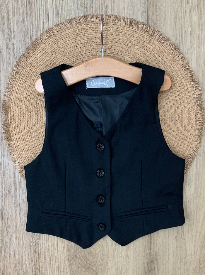 Classic Black Girls Vest by Kids Couture Mia Belle Girls