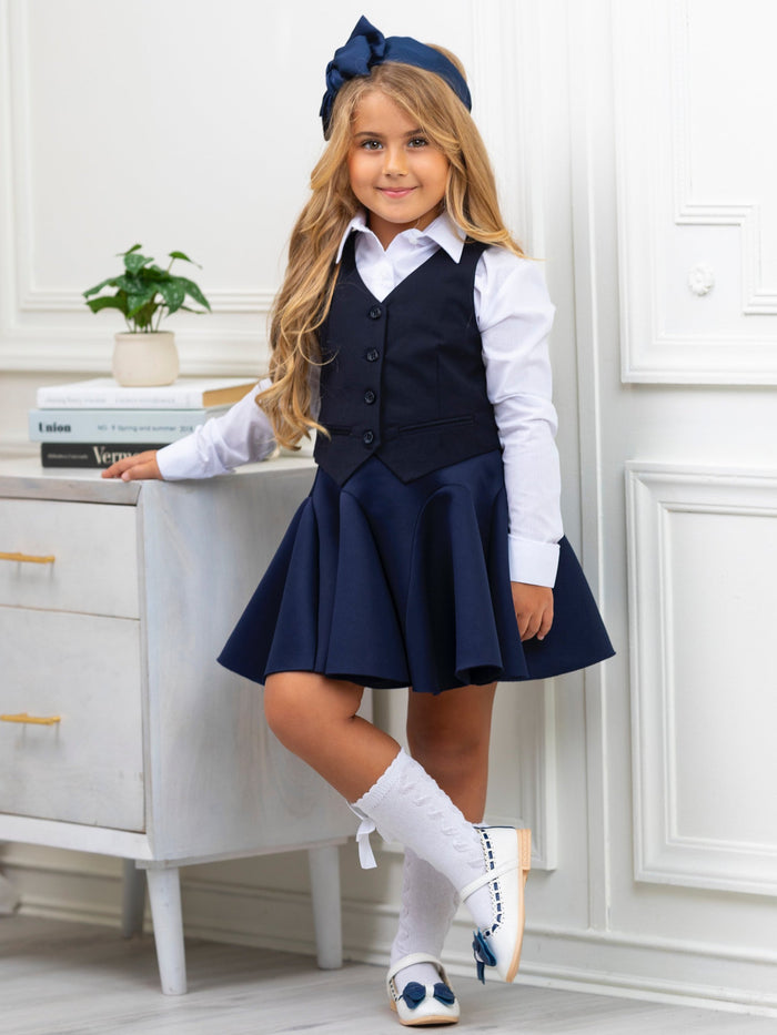 Classic Navy Girls Vest by Kids Couture Mia Belle Girls
