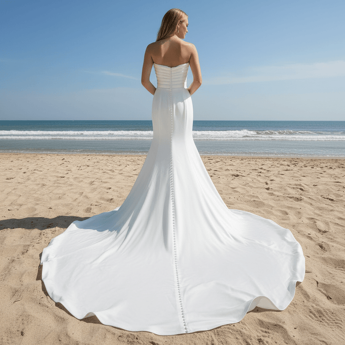 Classic Strapless Sweetheart Mermaid Wedding Dress with Pleated - Rosymae