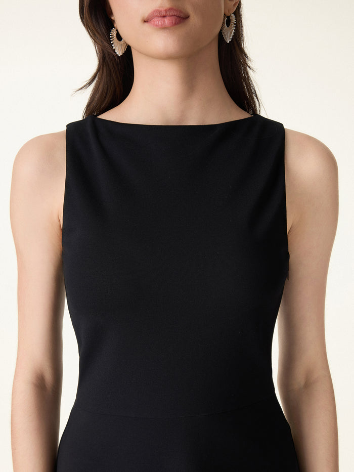 OGLmove Classy Boatneck Fit-and-Flare Mini Bra Dress