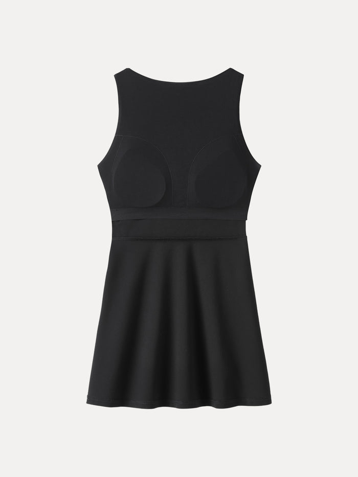 OGLmove Classy Boatneck Fit-and-Flare Mini Bra Dress