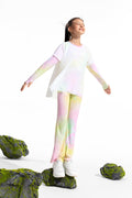 Cloudie Air Printed Bootcut Leggings **Color Coral Yellow**