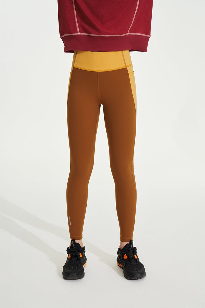 Queenie Colour Blocking Legging **Nut Brown**
