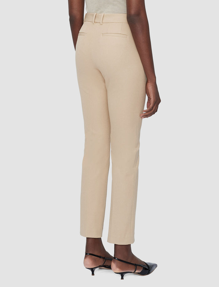 Beige Coleman Long Gabardine Stretch Trousers - Joseph