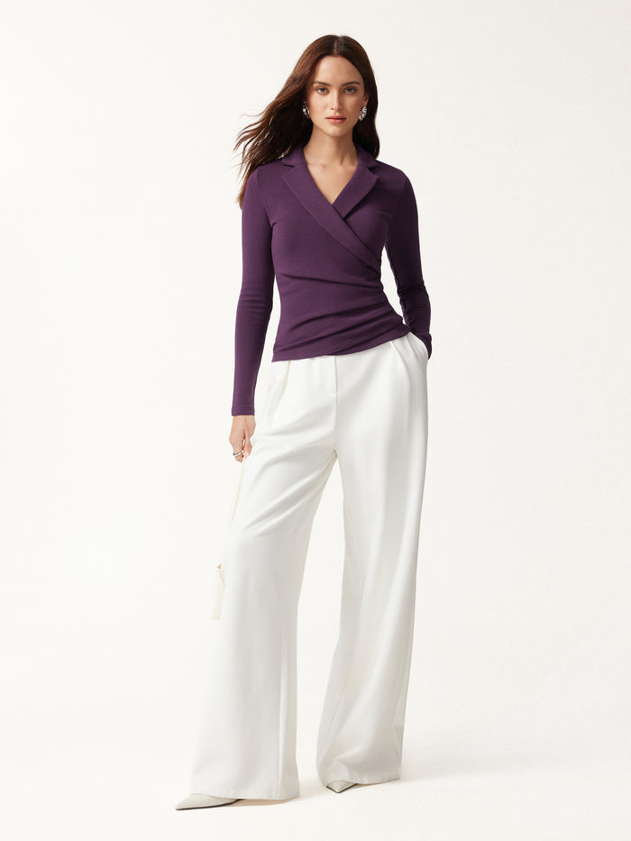 OGLmove Collared Surplice Top