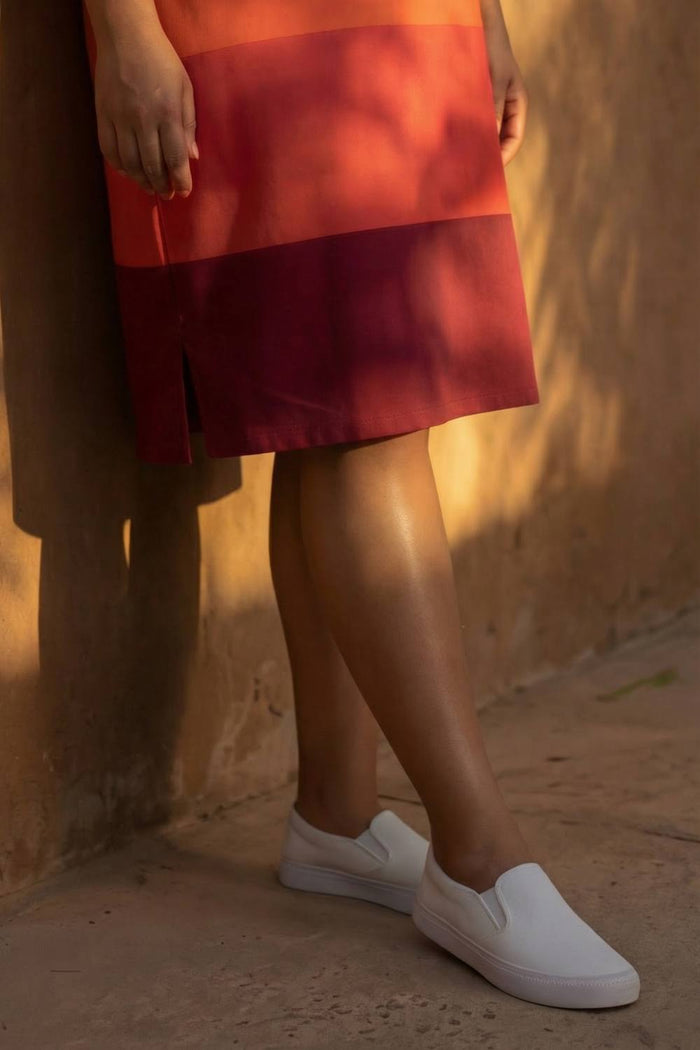 Color Block Printed Polo Dress