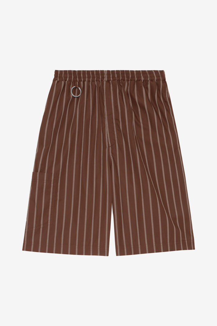COMFORT SHORTS STRIPED 42 / DK BROWN
