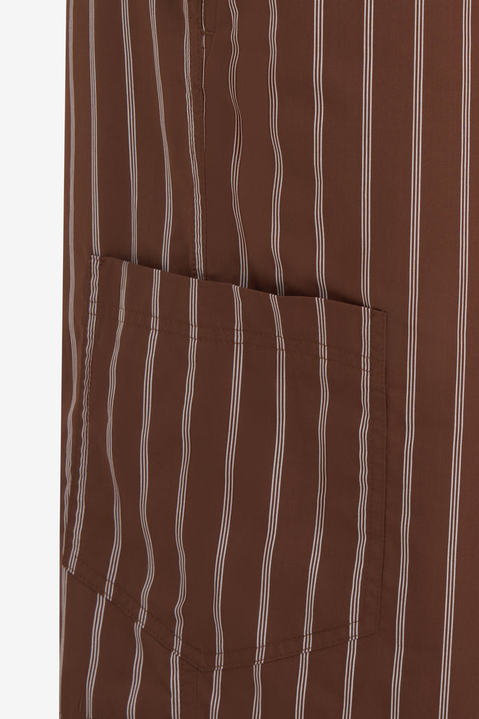 COMFORT SHORTS STRIPED 42 / DK BROWN