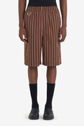 COMFORT SHORTS STRIPED 42 / DK BROWN
