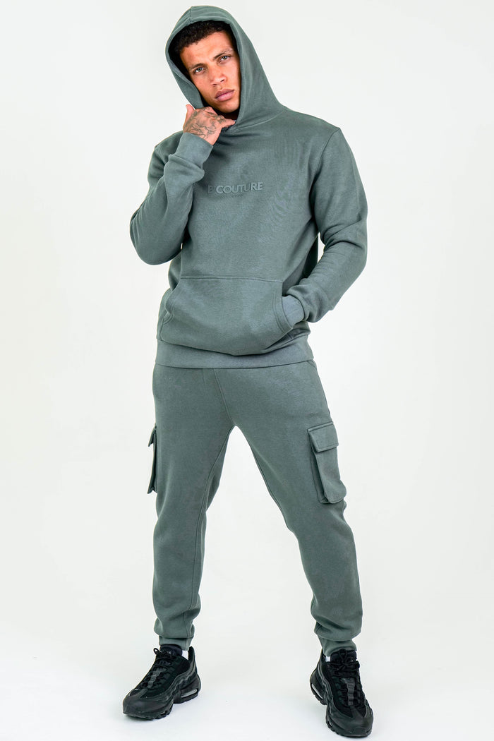 Compton Street Cargo Fleece Tracksuit - Gun Metal