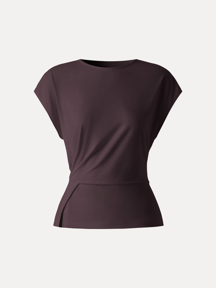 OGLmove Cooling Ponte Relaxed Round Neck Tucked Top