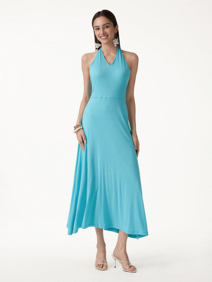 OGLmove CoolTouch Halter A-Line Midi Bra Dress