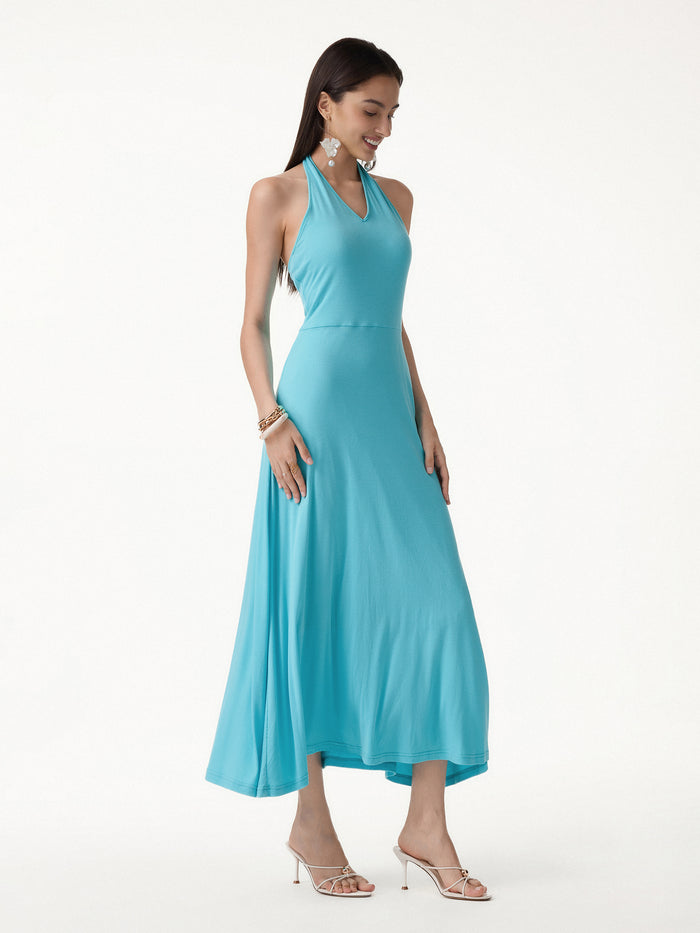 OGLmove CoolTouch Halter A-Line Midi Bra Dress