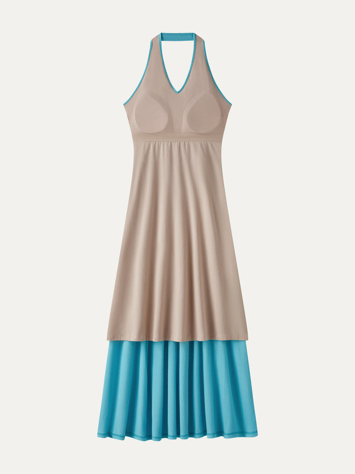 OGLmove CoolTouch Halter A-Line Midi Bra Dress