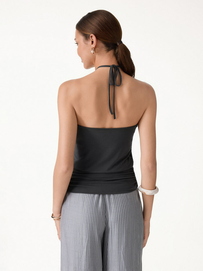 OGLmove Halter Ruched Hem Bra Top