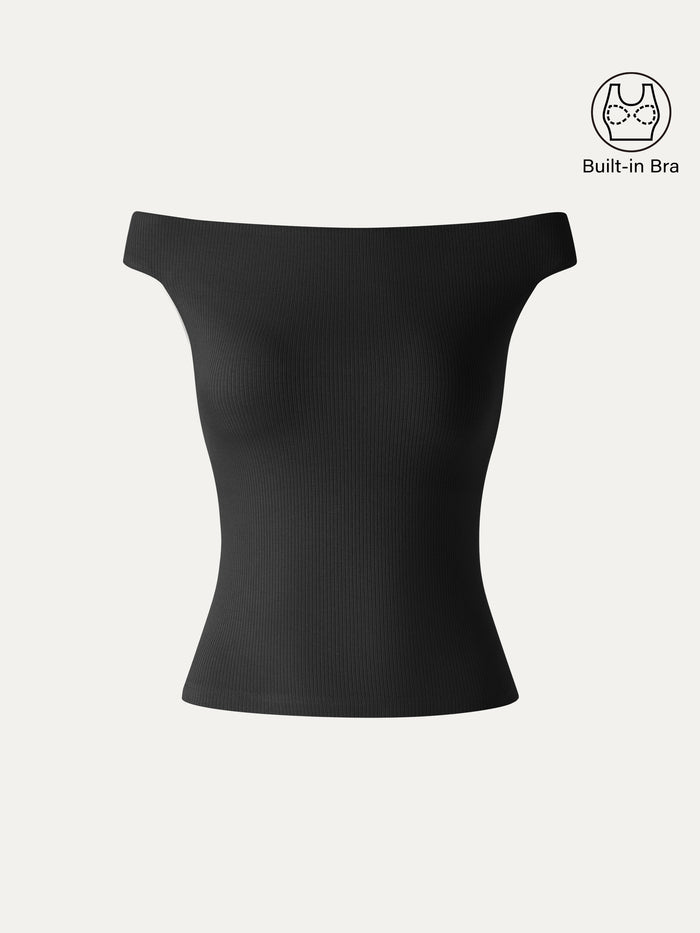 OGLmove CoolTouch Off-the-Shoulder Contour Bra Top Black XS