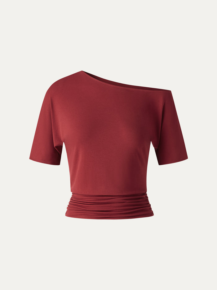OGLmove Relaxed Short Sleeve Ruched Top