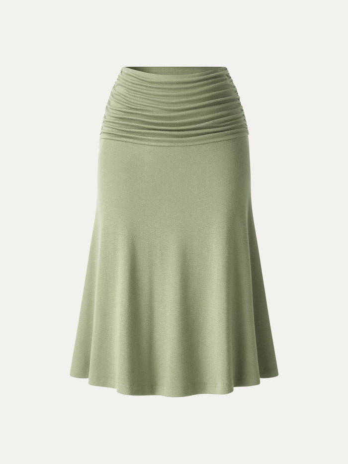 OGLmove CoolTouch Ruched Midi Mermaid Skirt Limechino XS