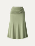 OGLmove CoolTouch Ruched Midi Mermaid Skirt Limechino XS