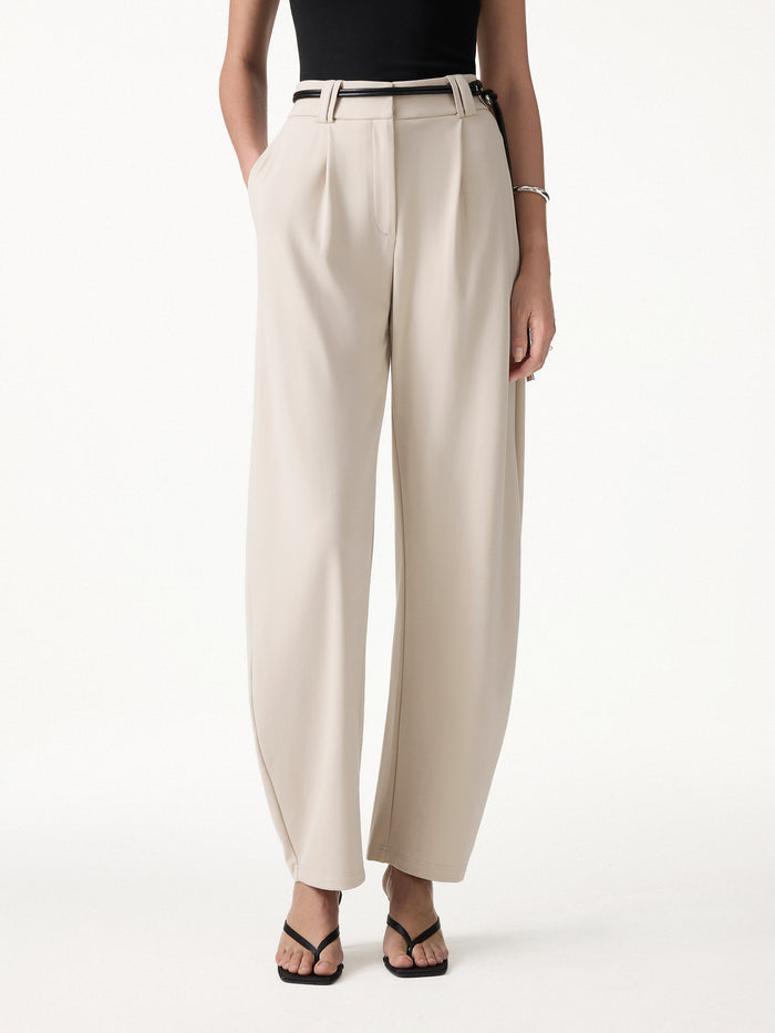 OGLmove CoolTouch Stretch Ponte High Rise Barrel Pants Regular Fog Beige