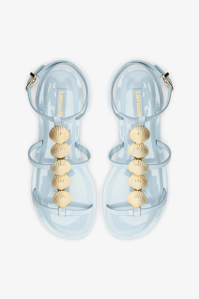 Coquile Flat Sandal Maya Patent Leather Sandal Larroudé