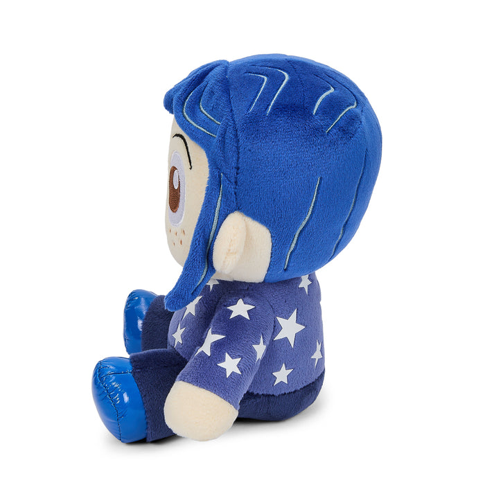 Coraline plush toy wearing a star sweater, soft Phunny plush from Coraline in a 7.5-inch size, detailed and cuddly.