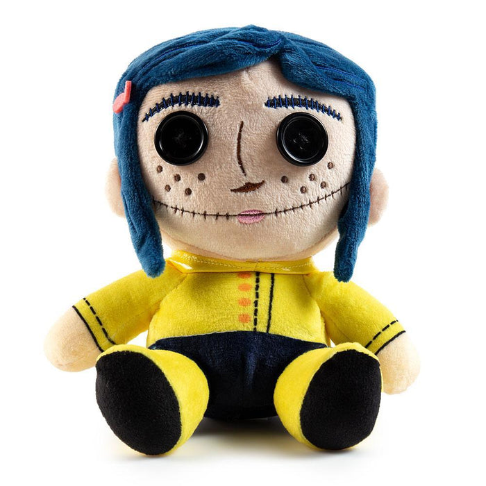 Coraline with Button Eyes 7-inch Phunny Plush by Kidrobot, soft and detailed plush toy from the Coraline collection.